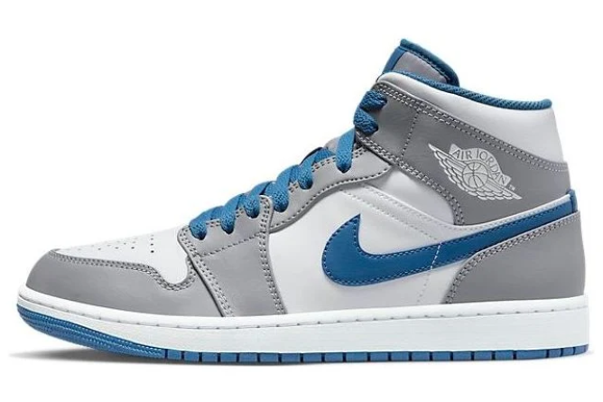 Air Jordan 1 Mid Cement Grey True Blue