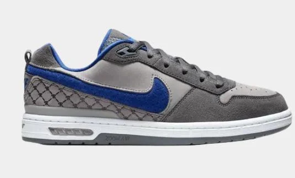 Grey & Royal Blue Low-Top Sneakers