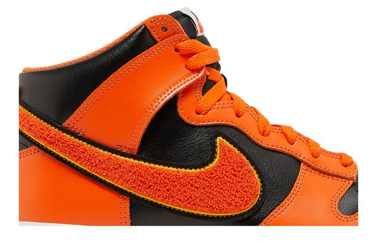 Nike Dunk High Retro Chenille Swoosh Safety Orange