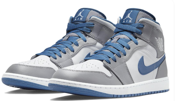 Air Jordan 1 Mid Cement Grey True Blue
