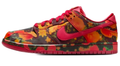 Multicolor Print Low-Top Sneakers with Red Accents