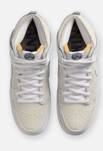 White & Light Grey High-Top Sneakers
