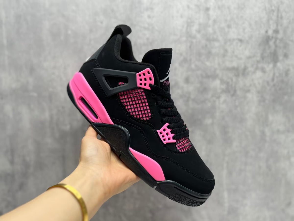 Air Jordan 4 Retro Sneakers – Black & Pink