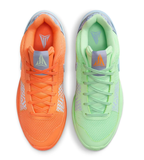 Orange & Mint Green Mismatched Low-Top Sneakers