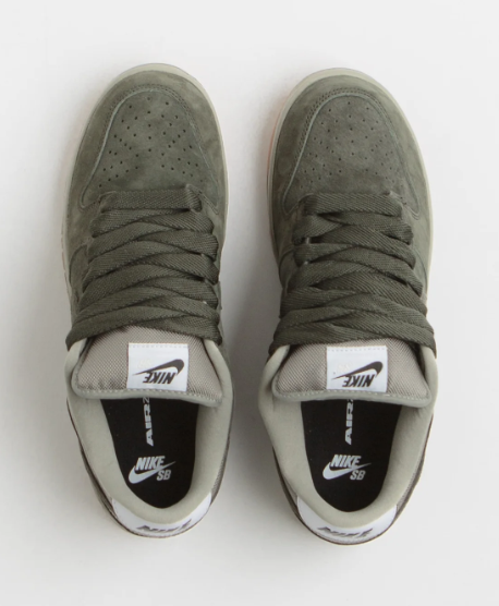 Olive Green Low-Top Sneakers with Gum-Colored Sole