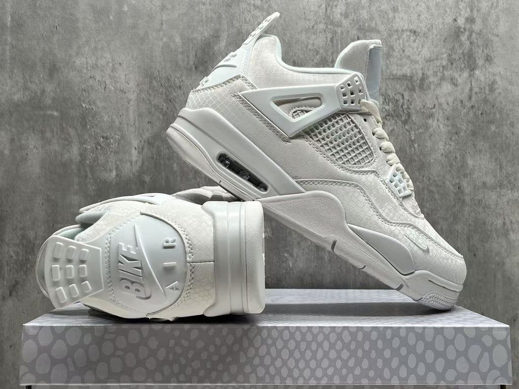 Air Jordan 4 Retro White Mamba Sneakers – All White
