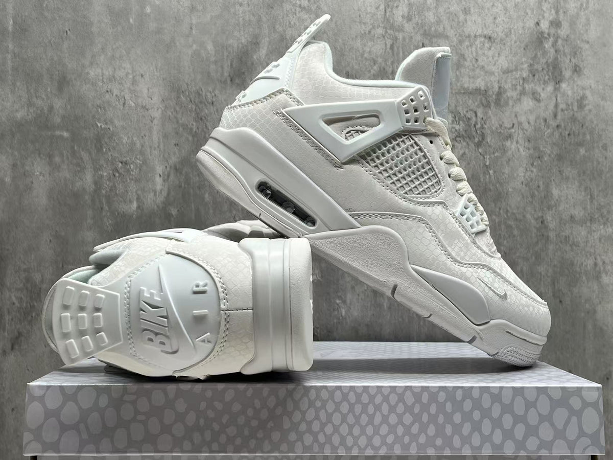 Air Jordan 4 Retro White Mamba Sneakers – All White