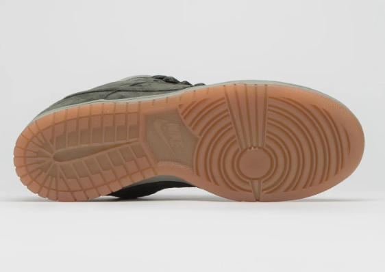 Olive Green Low-Top Sneakers with Gum-Colored Sole