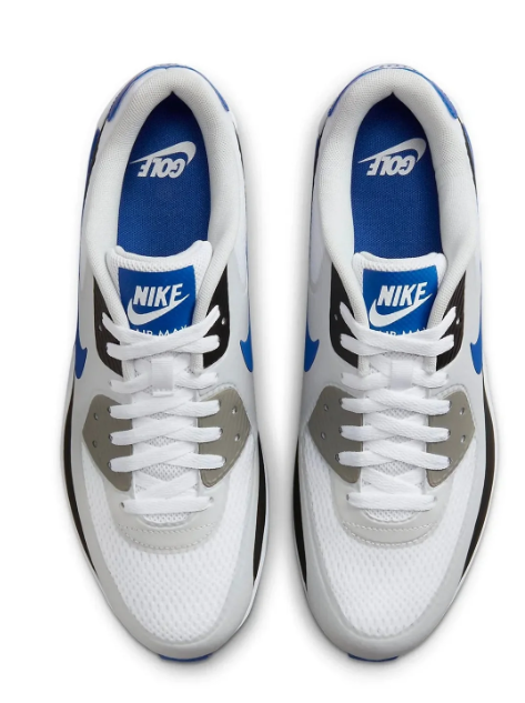 White, Blue & Black Low-Top Golf Shoes