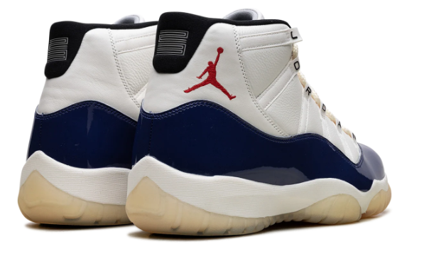 Air Jordan 11 Rare Air White & Navy Sneakers