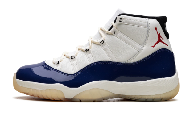 Air Jordan 11 Rare Air White & Navy Sneakers