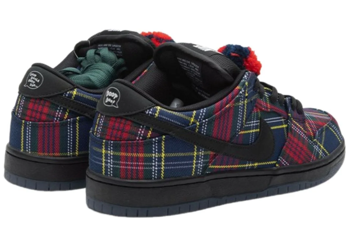 Red & Navy Tartan Plaid Low-Top Sneakers