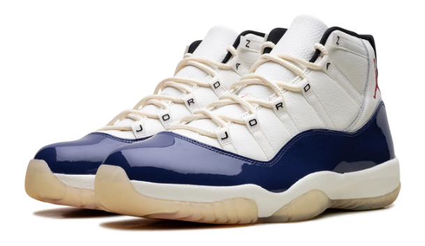 Air Jordan 11 Rare Air White & Navy Sneakers