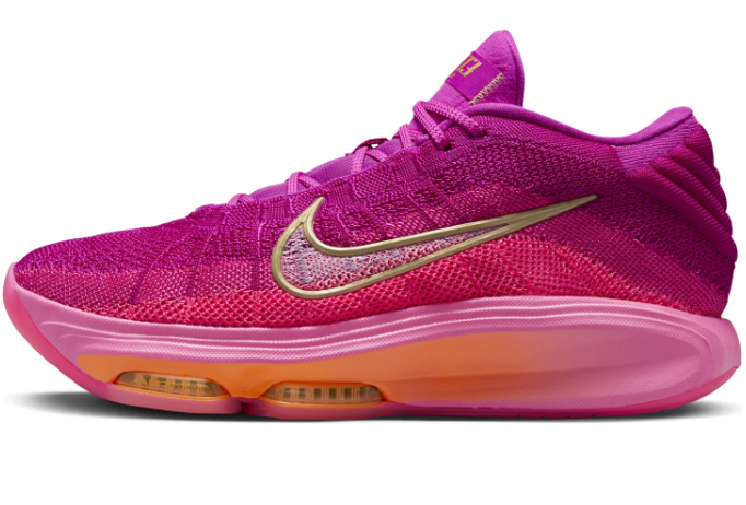 Magenta Sneakers with Gold-Tone Accents